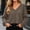 Coffee, variant on Crop Tops for Women V-Neck Long Sleeve Solid Color Waffle Knit Lantern Sleeve Cropped Autumn Fashion Cute Casual Yoga Studio Sessions