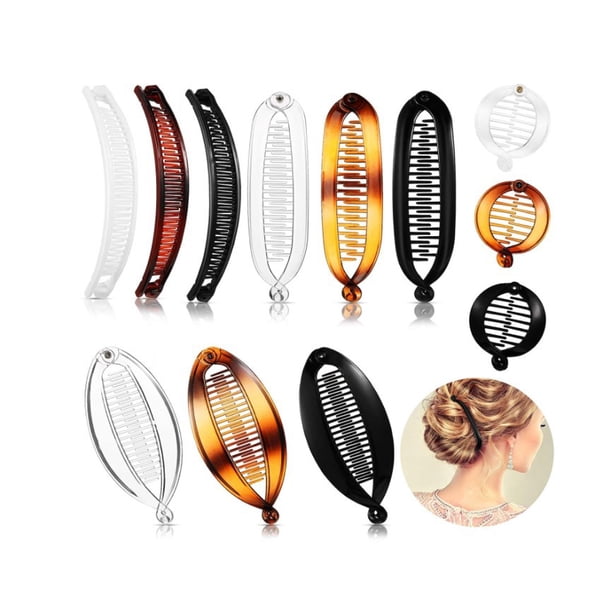 Pinza para el pelo con forma de plátano, juego de pinzas para el pelo con forma de plátano, pinza de pez, peine de moda, peine perezoso