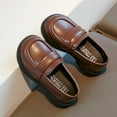 thumbnail image 5 of Miluxas Girl's Loafers Slip On Round Toe Shoes School Uniform Pure Color Dress Shoes for Girls (Toddler/Little Kid/Big Kid) Brown 35(35), 5 of 6