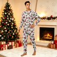 thumbnail image 2 of Family Holiday Pajamas, Family Pajamas, Christmas Pajamas Family, White Snowman Holly Pinecone Long Sleeve Crew Neck Soft Breathable Cozy Loungewear Set for Holiday, 2 of 6