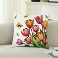 thumbnail image 6 of SPOORYYO Spring Printed Pillow Cover with Zipper, Polyester Cushion Cover for Sofa Decor, 6 of 6