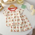 thumbnail image 2 of Baby Boys Outfits Girls Soft Sleepwear Short Sleeve Cartoon Print T Shirt Tops Shorts Kids Clothes Red 5 Years-6 Years, 2 of 4