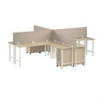 thumbnail image 2 of Hustle 4 Person L Shaped Desk with Drawers in Natural Elm - Engineered Wood, 2 of 9