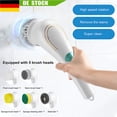 thumbnail image 1 of Cepillo de limpieza inalámbrico, limpiador avanzado para pisos y bañeras de baño con 8 cabezales de cepillo reemplazables y mango de extensión ajustable para una limpieza sin complicaciones (negro), 1 of 5