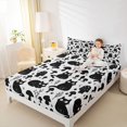 thumbnail image 2 of Manfei Spooky Black Cat Fitted Sheet Full, Wildflower Mushroom Bed Set, Black Gray, 3-Piece, 1 Fitted Sheet and 2 Pillowcases, 2 of 6