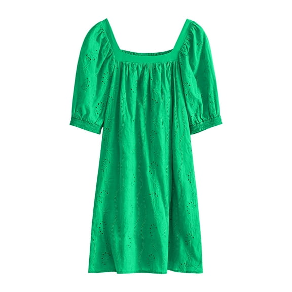 Aayomet Mother Of The Bride Dresses for Wedding Ladies Fashion Casual Short Sleeves Solid Color Dress Dress Vacation Beach Dress,Green M