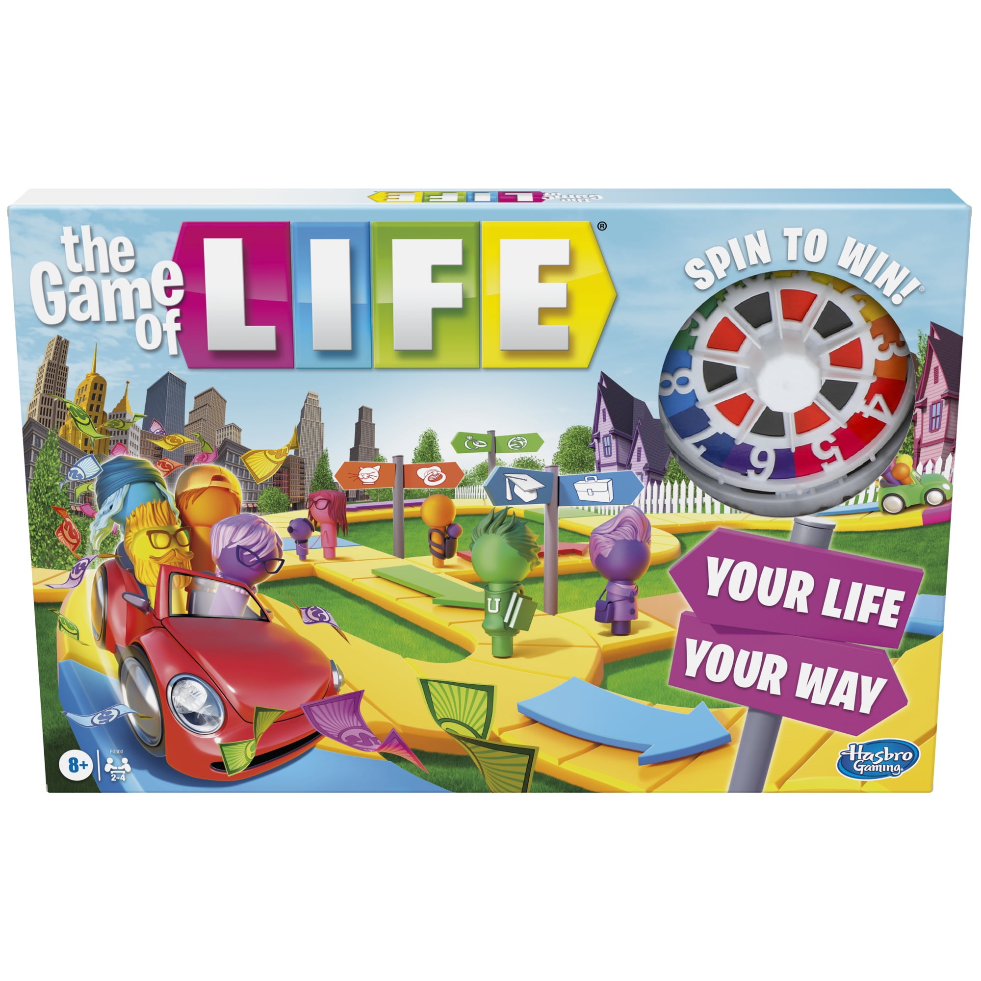 The Game of Life Game, Family Board Game, For Ages 8+, Pegs Come In 6 Colors