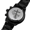 thumbnail image 2 of Believe Christ Engraved Bible Verse Men's Watch Multifunction Stainless Steel W Copper Dial, 2 of 20