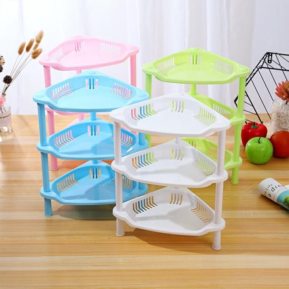 SPRING PARK 3 Layer Square Triangular Corner Storage Organizing Caddy Stand for Bathroom