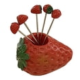 thumbnail image 2 of Ensemble de 6 Fourchettes à Fruits Forme Mignonne Multi Fonction en Acier Inoxydable avec Support Mini Fourchettes Cure-Dents pour Enfants Adultes, 2 of 8