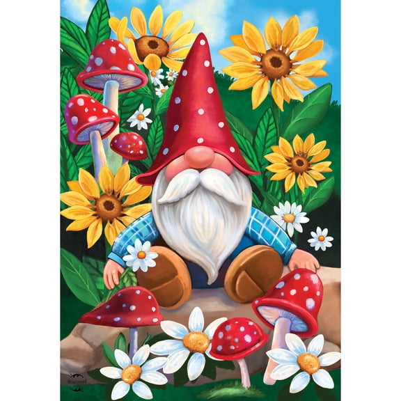 Briarwood Lane Summer Garden Flag 12x18 For Outdoor Gnome and Garden For Summer Garden Flag Flags For Outside