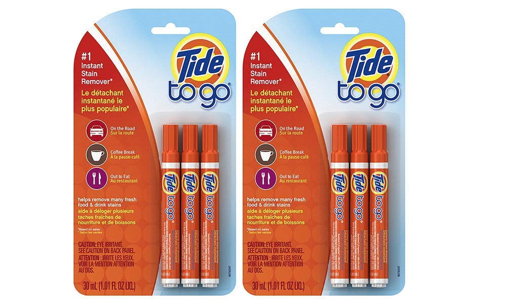 Tide to Go Instant Stain Remover Liquid Pen, 3 Count (2 Packages