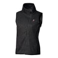 thumbnail image 2 of Women's Cutter & Buck Heather Charcoal Ohio State Buckeyes Mainsail Sweater-Knit Full-Zip Vest, 2 of 3
