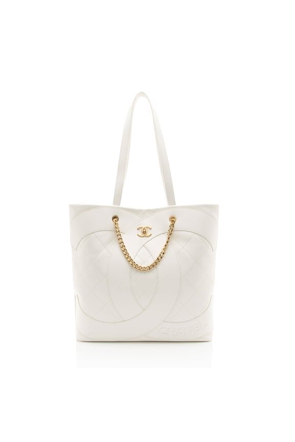 Pre-Owned Chanel Lambskin Club Monaco Large Shopping Tote
