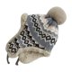 thumbnail image 2 of Gorro de punto de invierno para mujer, con orejeras, forro polar cálido, gorros de calavera, orejeras, gorros de nieve, gris, 2 of 3