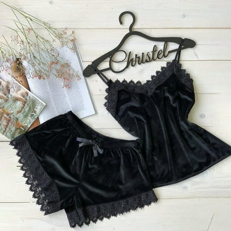 

Mrat Pajama Sets Sleepwear Pajamas with Pockets Suede Lingerie Underwear Sleepwear Nightdress Pajamas Shorts Embroidery Short Pajama Set with Shorts