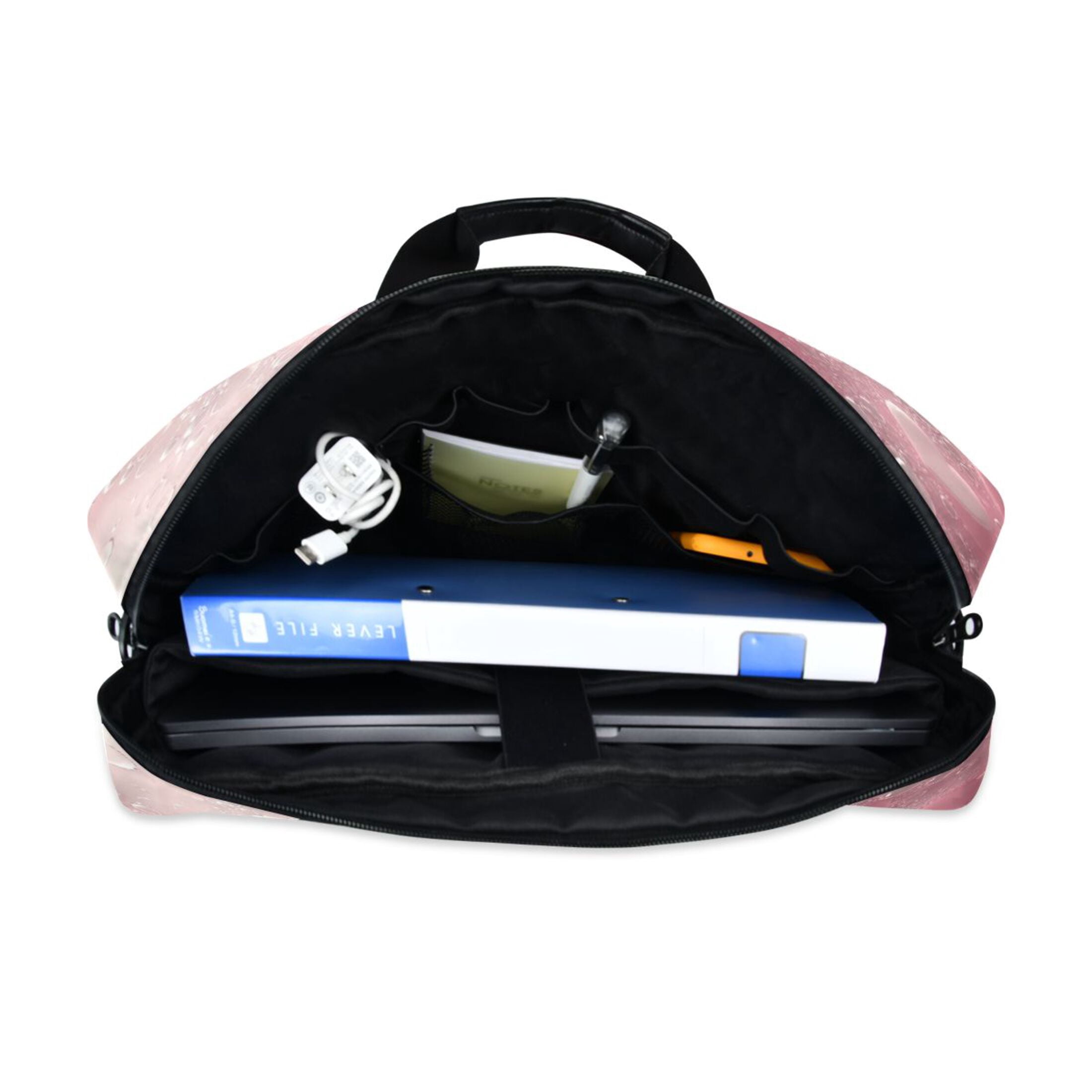 16" Laptop Tote Bag Laptop Sleeve Case Computer Briefcase for Work & Travel Pink Heart Bubbles