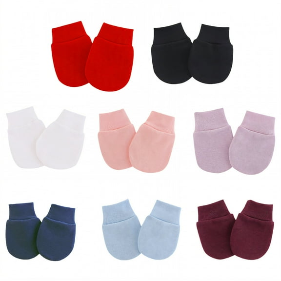TELOLY 8 Pairs Baby Mittens,Cotton Baby Mittens Newborn,Newborn Mittens No Scratch for 0-1 Years