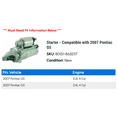 thumbnail image 2 of Starter - Compatible with 2007 Pontiac G5, 2 of 2
