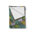 thumbnail image 2 of Funny Sloth Soft Flannel Fleece Throw Blanket, Cartoon Pattern of Smiling Lazy Animal Jungle Plants Leaves Trees, Cozy Plush for Indoor and Outdoor Use, 70" x 90", Grey and Multicolor, by Ambesonne, 2 of 6