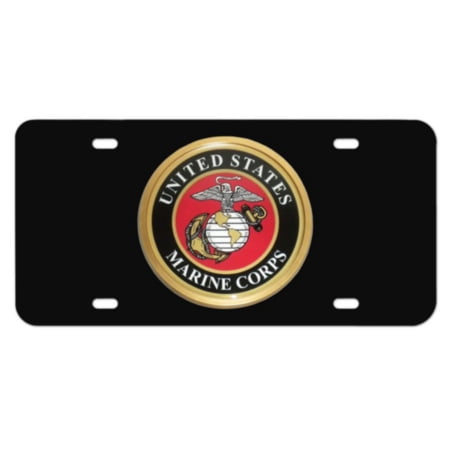 Buy Elektroplate DBA United States Marine Corps License Plate - Black ...