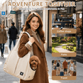 thumbnail image 6 of Dog Purse Carrier for Small Dogs, Cats, and Puppies– Soft-Sided Travel Pet Tote Bag with 4 Large Pockets, Fits Pets up to 15 lbs, Foldable for Travel, Outdoor (Beige), 6 of 7