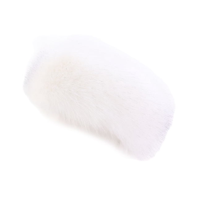 Minnieouse Manténgase a la moda y abrigado con una diadema de piel ligera para mujer Diadema de piel sintética Accesorio para el cabello blanco