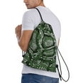 thumbnail image 3 of Kdxio Green Snakeskin Print Drawstring Backpack Bag,Waterproof Draw String Back Sack, Gym Drawstring Bags Swim Bag For Unisex, 3 of 9