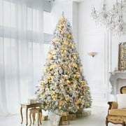 Snow Flocked LED Christmas Tree 9ft Holiday Decor, ANOTHERME Pre-Lit Lights UL Certified w/ 2,132 PE PVC&Pine Branch Tips, Feel Real Artificial Tree