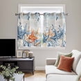 thumbnail image 4 of Blue Coastal Kitchen Curtains Window Panels, Summer Beach Starfish Weeping Eucalyptus Vintage Insulated Window Treatment Curtain, Grommet Curtains for Bedroom/Living Room/Bathroom, 2 Piece 42"Wx45"L, 4 of 8