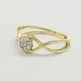 thumbnail image 3 of Halo Jewelers 0.14 Carat (ctw) 10k Yellow Gold Round Cut Natural Diamond Ladies Halo Infinity Engagement Ring For Women | H-I Color, I2 Clarity, 1/7 CT Ring Size-9.5, 3 of 6