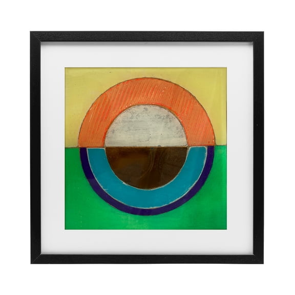 Stupell Industries Modern Balanced Circle Symmetry Black Framed Print Under Glass, 13 x 13, by Matthew Finger
