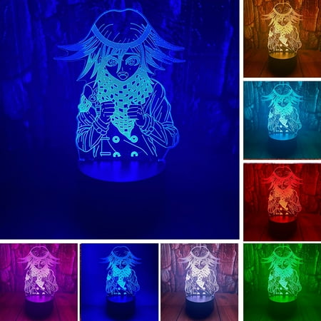 

Aveki Kokichi Ouma Anime Character 3D LED Optical Illusion Bedroom Decoration Table Lamp with Remote 7 Colors Change Dimmable Acrylic Visual Night Light Birthday Christmas Gift for