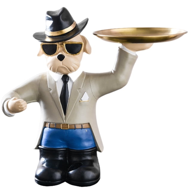 Estante de Estatua de perro vintage Sunnimix Organizadores de joyería cosmética Bandeja de tocador