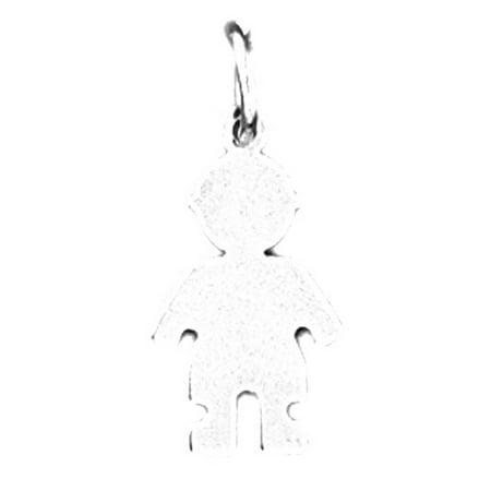 18K White Gold Hand-cut Pendant - 22 mm