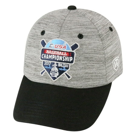 Rice Owls Top of the World 2017 C-USA Baseball Tournament Champions Adjustable Hat - Heather Gray - OSFA