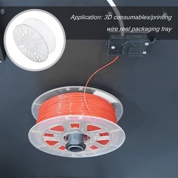 BESTYASH 2-Pack Transparent Plastic 3D Printer Filament Spools 1kg Hollow Bobbin Replacement Reels for 3D Printing