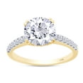 thumbnail image 1 of 2 Carat Center 8MM Round Cut Lab Created Moissanite Diamond Solitaire Engagement Ring for Women In 14K Solid Yellow Gold (G-H Color, VVS1 Clarity, 2 Cttw)-5.5, 1 of 5