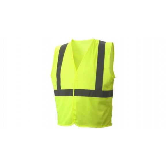 Pyramex Safety RVHLM2910L Safety Vest All mesh hi-vis lime vest with plain bag - Size Large