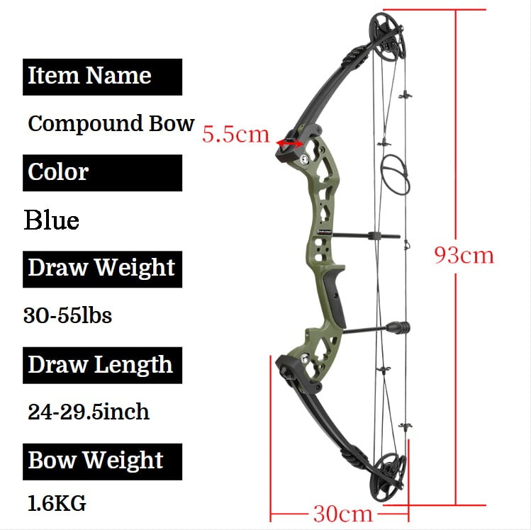 AMEYXGS Archery 30-55lbs Compound Bow 310fps Archery Let-off 70% Shoot Hunting Pulley Bow Arrow