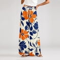 thumbnail image 6 of Dress Pants Women Petite High Waisted Wide Leg Summer Beach Vacation Pants Boho Lounge Casual Palazzo Trousers, 6 of 7
