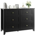 thumbnail image 1 of TROPOW Commodes et Chiffonniers, Commode à 6 Tiroirs, Commode Moderne et Élégante, Tiroirs Profonds et Poignée Ronde en Nickel, Commode Organisatrice en Bois avec Grand Espace de Rangement pour Chambre, Noir, 1 of 7