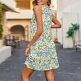 thumbnail image 4 of Fuera Del Hombro Vestido Largo de la Moda de Verano de las Mujeres Flor de Impresión de Bolsillo sin Mangas Cuello en V, Vestido Casual para Diario, 4 of 9