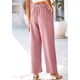 thumbnail image 5 of Pantalones PRETTYGARDEN de Pierna Ancha, Cintura Alta con Bolsillos, Rosa M, 5 of 9
