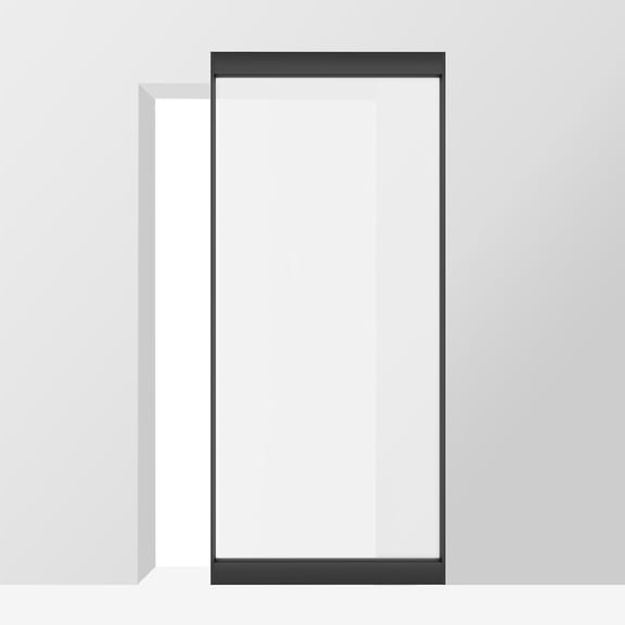 40 in. x 84 in. Frosted Glass Black Metal Frame Interior Sliding Barn Door with Hardware Kit Hidden Track System
