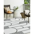 thumbnail image 3 of Unique Loom Outdoor Modern Collection Area Rug - Mod (10' Square White and Black), 3 of 9