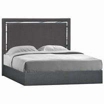 J & M Furniture 18740-K 55.5 x 80 x 83.4 in. Monet King Size Bed, Charcoal