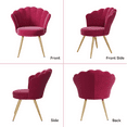 thumbnail image 3 of Hawsaiy Modern Velvet Accent Chair Set of 2 with Gold Metal Legs,Upholstered Vanity Chair for Bedroom, Makeup Room, or Living Room，Rose Red, 3 of 9