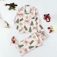 thumbnail image 2 of Wensltd Women's Christmas Pajama Outfit Autumn Winter Home Wear Holiday Pajama Trousers Set Beige, 2 of 5