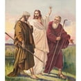 thumbnail image 2 of Stecher Litho. Co 12x14 Black Ornate Wood Framed Double Matted Museum Art Print Titled: The Walk to Emmaus (1905), 2 of 5